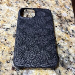 Coach Black Patterned Phone Case